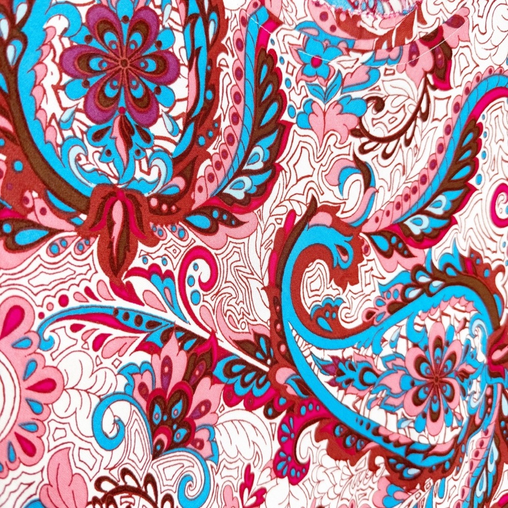 Soft Surroundings Kara Maxi Dress Short Sleeve Tiered Framboise Paisley, Medium - Picture 7 of 15